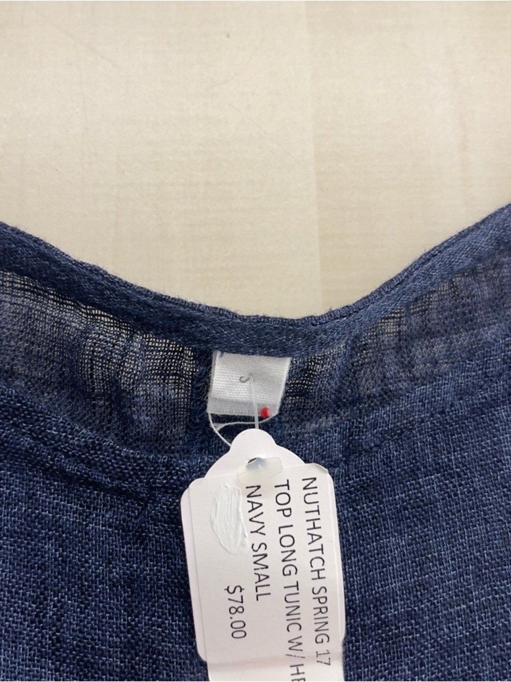 nwot NUTHATCH navy lagenlook arsty linen tunic top blouse blue S - Picture 3 of 7